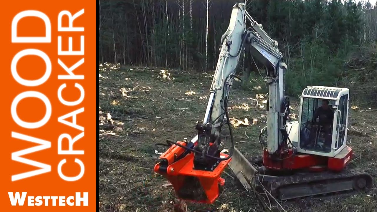 Wurzelstock entfernen mit WOODCRACKER S400 am TB80FR