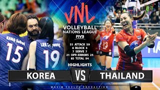 Korea vs Thailand | Highlights | Women's VNL 2019