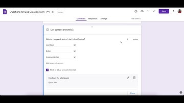 Google Forms: Make an answer key, assign point values, and add automatic feedback