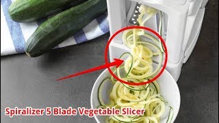 GCP Products 5-Blade Vegetable Spiralizer: Strongest-Heaviest Spiral Slicer,  Best Veggie Pasta Spaghetti Maker For Low Carb / Paleo / Glut…