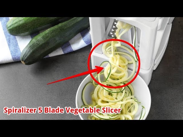  Brieftons 5-Blade Vegetable Spiralizer: Strongest-Heaviest Spiral  Slicer, Best Veggie Pasta Spaghetti Maker for Low  Carb/Paleo/Gluten-Free/Vegan Meals, With Extra Blade Caddy, 4 Recipe Ebooks  : Home & Kitchen