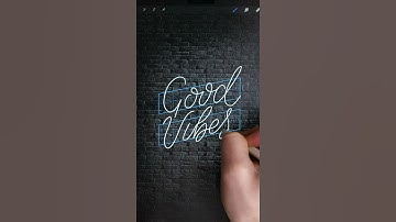 How to create NEON Lettering in Procreate (#Shorts)
