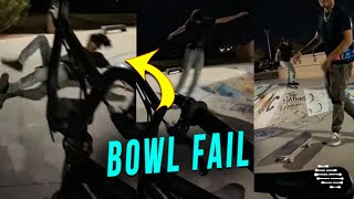 Skateboarder Was Trying to Go Up on to the Bowl and Fell
