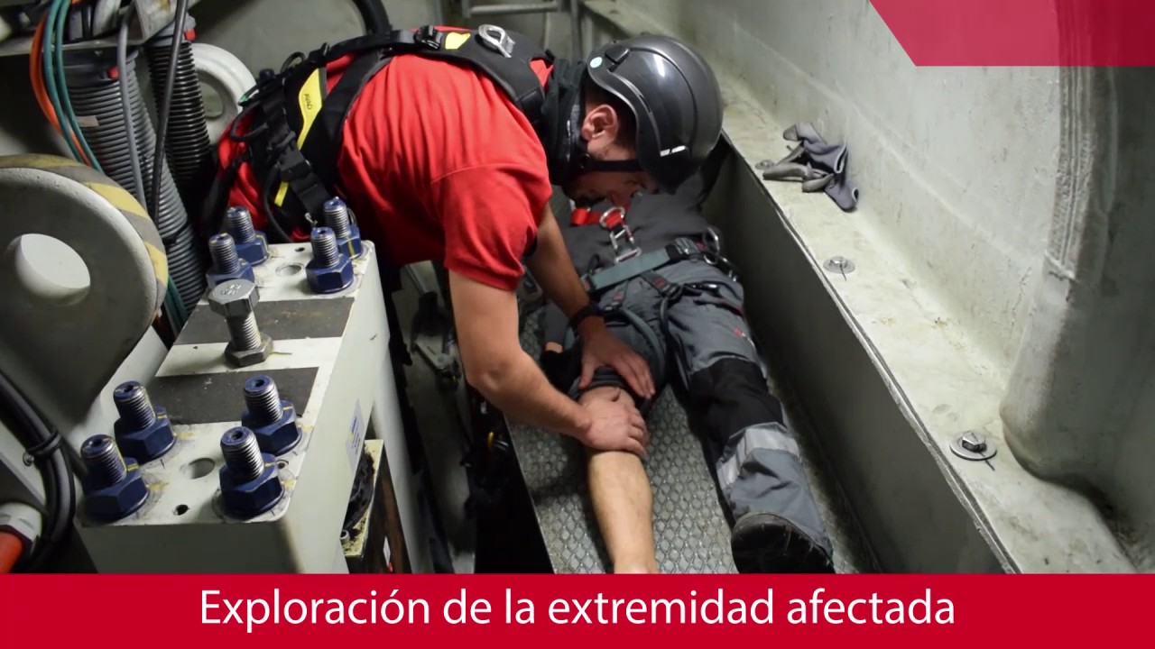 Primeros auxilios. Actuación en caso de fractura de extremidad en aerogenerador