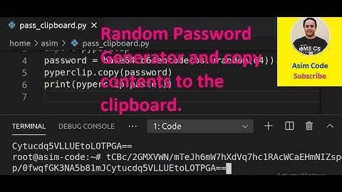 Random Password Generator and copy contents to the clipboard
