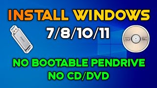 install windows without usb or cd🔥🔥