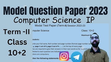 Model Question Paper Computer Science(Part 1) JOA | Solved Model Paper Term 2 CS | Class 12 Cs Paper