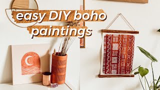 3 EASY DIY BOHO PAINTINGS | Minimal Bohemian Wall Art