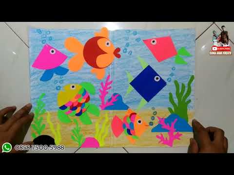 Cara Membuat Kolase Ikan dalam Aquarium dengan Kertas Origami - Aquarium from Origami Paper