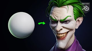 Sphere to Joker in 2 Minutes - Blender Sculpt