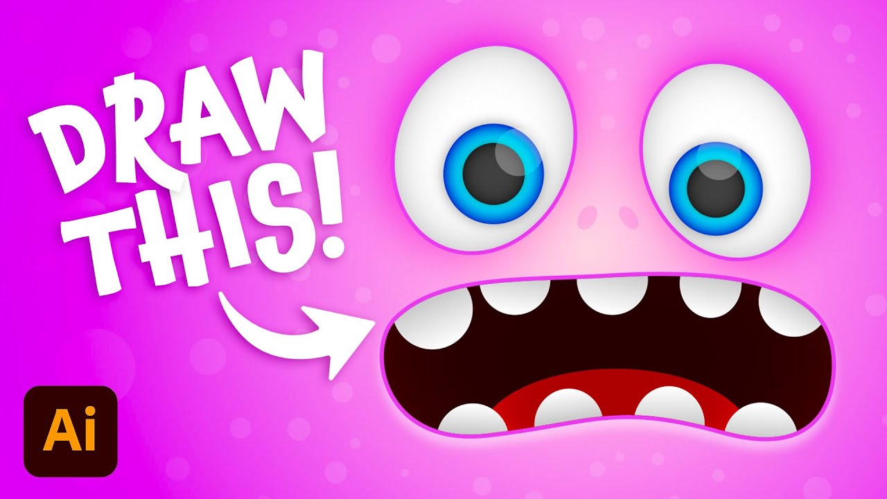 Fun Vector Monster Face Illustrator Tutorial - YouTube