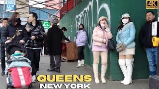 Walking Flushing Queens NY  / Chinatown Hustle 4K