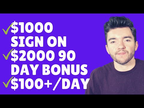 $1000 Upfront Sign On Bonus + $2000 $100+/Day Work-From-Home Jobs 2022