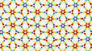 How to crochet colorful easy flower blanket afghan كروشيه مفرش سرير بطانية بيبى بوحده سداسيه جديده