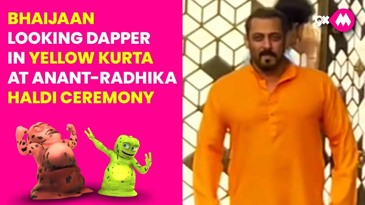 Bhaijaan looking dapper in Yellow Kurta, at Anant-Radhika Haldi Ceremony 💛