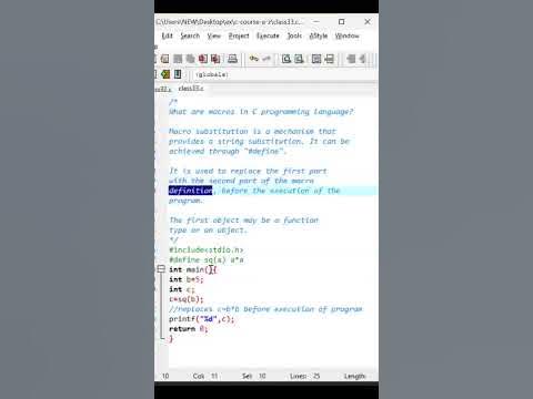 Class 36 | Macros in C Programming | #shorts #cprogramming - YouTube