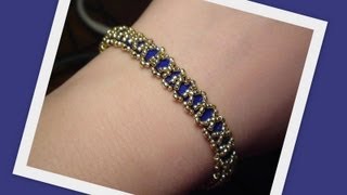 Caterpillar Bracelet with Tila beads Beading Tutorial by HoneyBeads1 (Photo tutorial)