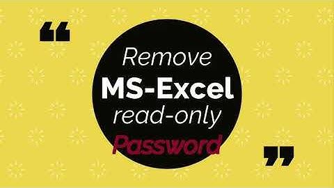 How to recover Microsoft EXCEL lost password | Remove MS-Excel Read-Only PASSWORD