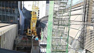 渋谷ヒカリエから見たホーム移設工事中の東京メトロ銀座線渋谷駅 2019年11月