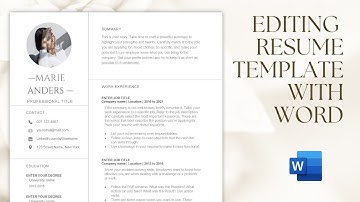 Editing resume template in MS Word