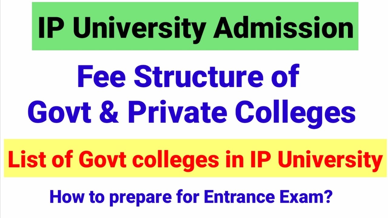 Ip University Fees Structure For Ug Pg Courses 21 Ggs Ipu Fee Structure 21 Entrance Master Youtube