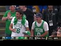 Td garden erupts as al horford sends the ball into the stanchion with the block on jordan poole