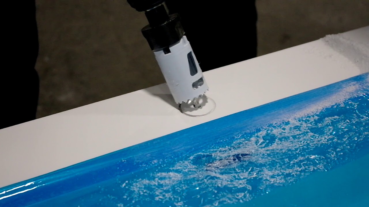 How to drill LUX polymarble sink basin surfaces YouTube