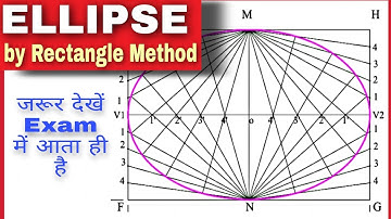 ELLIPSE BY RECTANGULAR METHOD IN HINDI // ENGINEERING DRAWING