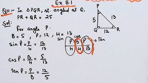 In Triangle 🔺️ PQR right angled at Q PR+QR=25cm & PQ=5cm Determine values of sin P cos P & tan P I 