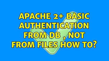 Apache 2+ basic authentication from db , not from files how to?