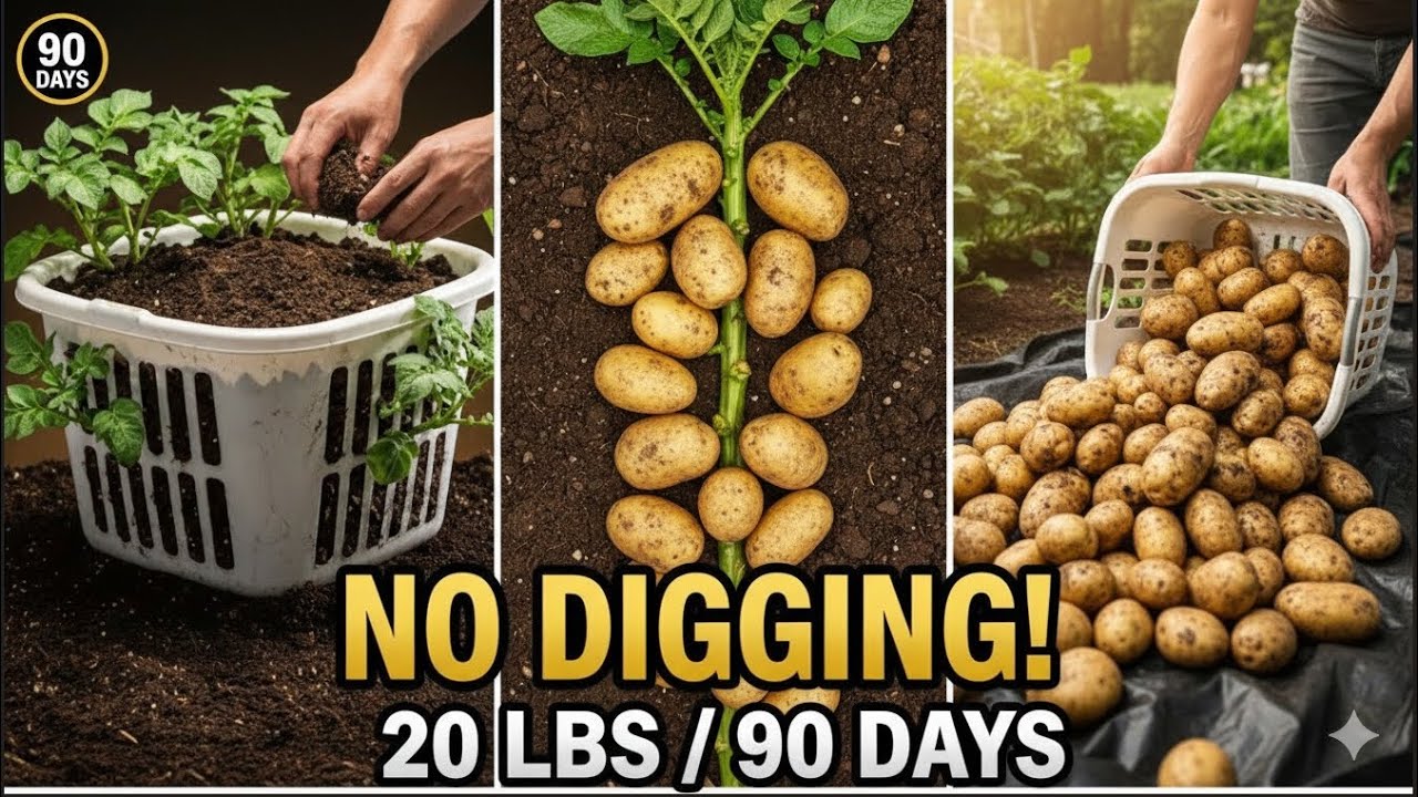 How to Grow Potatoes in a laundry Basket (Survival Hack)
