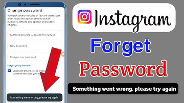 Instagram Password Forgot Nahi Ho Raha Hai Something Went Wrong/Instagram Password Forgot Kaise Kare