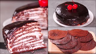 CHOCOLATE CREPE CAKE RECIPE | EGGLESS \& WITHOUT OVEN | CAKE RECIPE IN FRY PAN | N'Oven