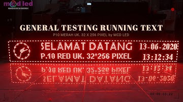 RUNNING TEXT P10 MERAH UK. 32 X 256 PIXEL (GENERAL TESTING)