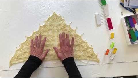 Spray Blocking a Triangular Lace Shawl