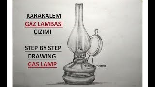 Gas Lamp Drawing / Pencil Drawing Object Drawing lantern  Step by Step Gas Lamp Drawing