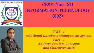 Class 12 IT 802 | Information technology 802 | Unit 1 RDBMS | Database Management System | MySQL