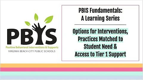 PBIS Tier 2 Options for Interventions, Practices Matched to Student Need, & Access to Tier 1 Support