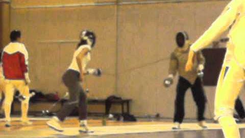 epee lesson Daniel Levavasseur with Nathalie Moellhausen Paris world cup 2009