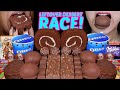 ASMR LEFTOVER DESSERT RACE! OREO ICE CREAM, CHOCOLATE ROLL CAKE, MILKA BIG CHOCOLATE MARSHMALLOWS 먹방