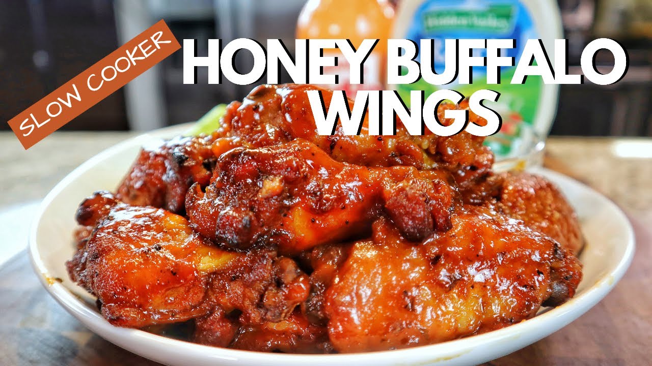 Honey Buffalo Wings In Crock Pot Chicken Wings Super Bowl Food