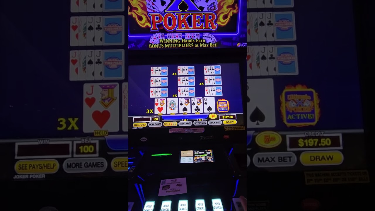 joker poker ultimate x dealt quads #videopoker #casino - YouTube