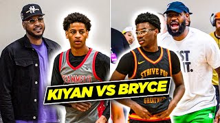Bryce James vs Kiyan Anthony w/ Lebron & Carmelo COACHING!! | Nike EYBL Indy Day 3 Recap