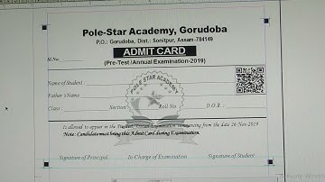 Admit card design Adobe Pagemaker