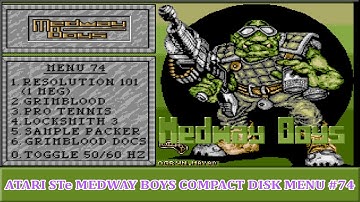 Atari STe MEDWAY BOYS Compact Games Music Disk Menu #74 - Excellent GFX by WIZPOP , ZIPPY,MAD MAX-CO