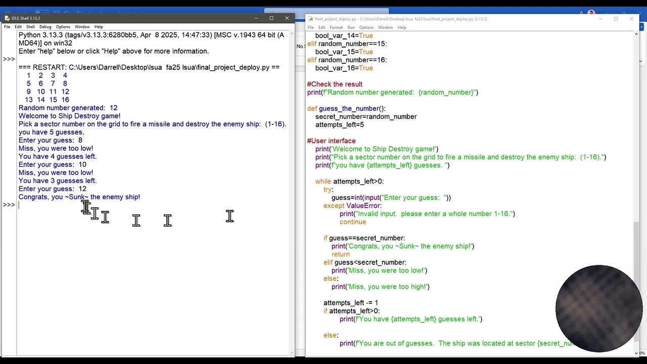 Как я создал игру «Уничтожение корабля» на Python (с помощью) 