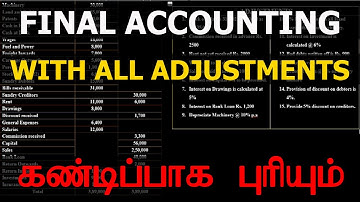 Final account with adjustments in Tamil | Trading account| Profit and Loss account| Balance sheet