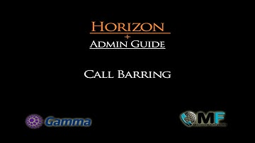 Horizon Admin Guide | Call Barring | MF Telecom Services