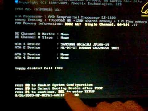 Error Floppy Disk S Fail 40 En Espanol Solucionado Youtube