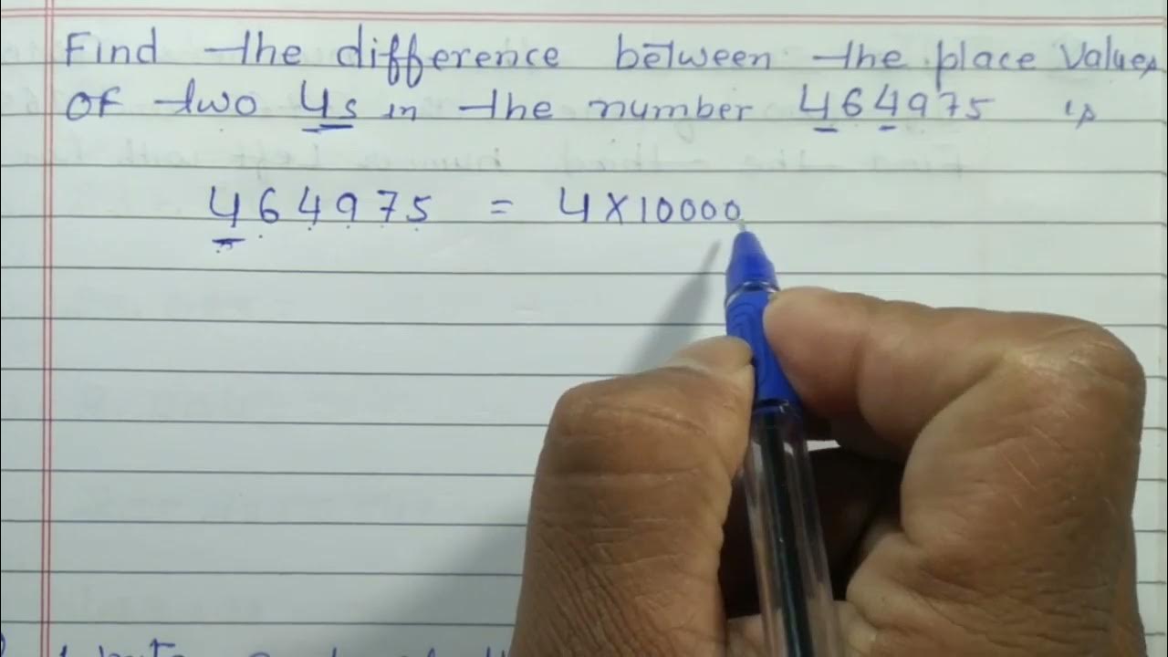 Find the difference between the place values of two 4s in the numbet